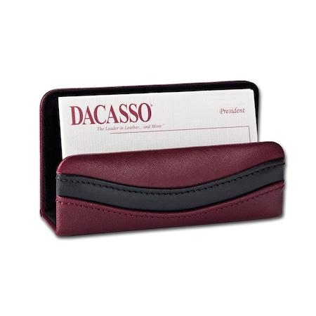 Two-Tone Leather Business Card Holder